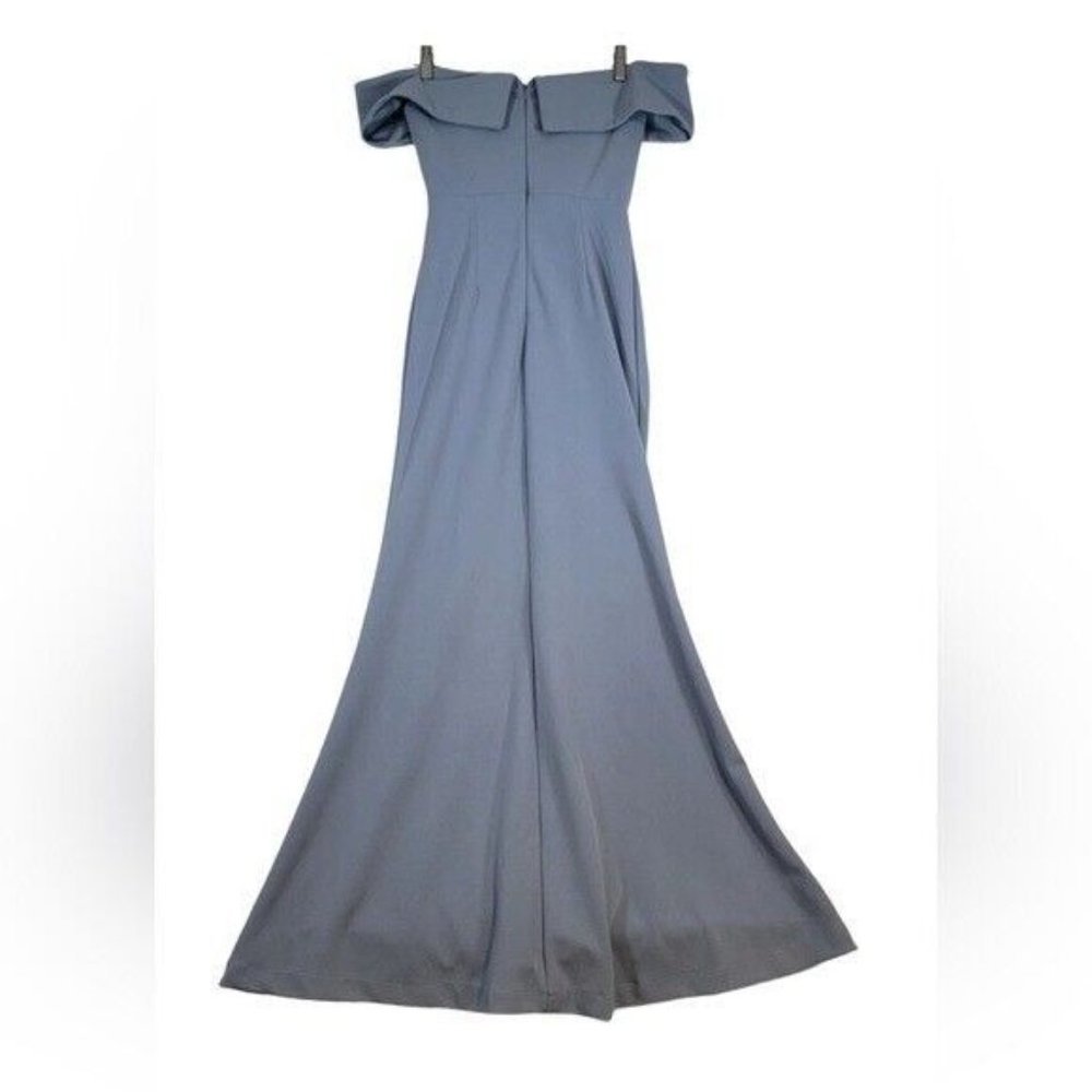 Lulu’s Song of Love Blue Grey Off-the-Shoulder Maxi Dress Size XS - Picture 7 of 10